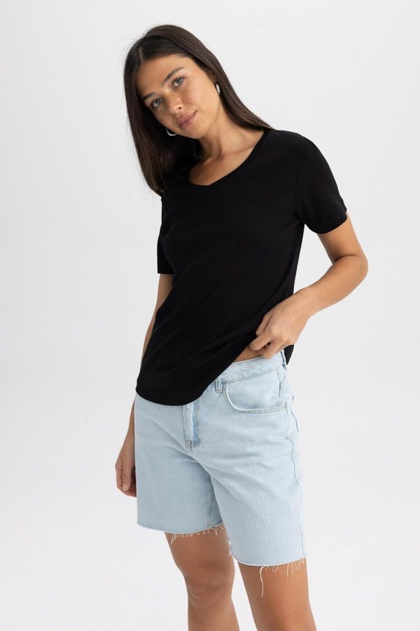 ⁦DeFacto Womens B0647AX T-Shirt⁩ - الصورة ⁦4⁩