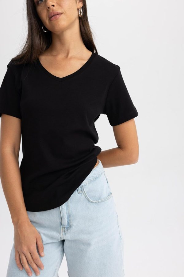 ⁦DeFacto Womens B0647AX T-Shirt⁩ - الصورة ⁦5⁩