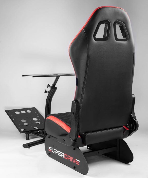 ⁦Superdrive simulation bucket seat with support for steering wheel and pedal - Simulation driving cockpit for PS5, Xbox Serie X/S, PS4, Xbox One and PC، من سابسونيك، USB، أسود وأحمر⁩ - الصورة ⁦4⁩