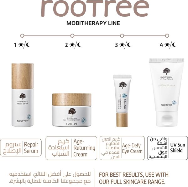 ⁦rootree Mobitherapy UV Sun Shield 60g - Korean Skincare, Moistruising Sunscreen SPF 50, Intense Hydration, UV Protection, Anti Aging and Anti Wrinkle, Skin Brightening, Vegan & Cruelty Free⁩ - الصورة ⁦6⁩