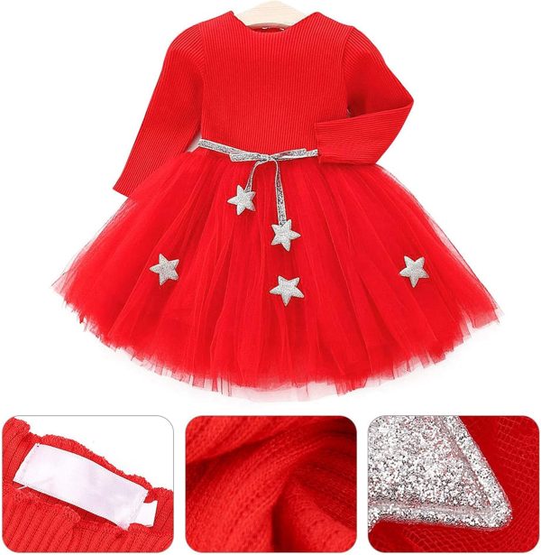 ⁦Girl Summer Dress, Girl Dress, One-Piece for Girls Kids(100-red, 100)⁩ - الصورة ⁦2⁩