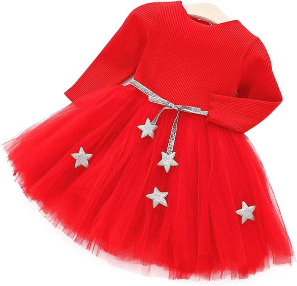 ⁦Girl Summer Dress, Girl Dress, One-Piece for Girls Kids(100-red, 100)⁩ - الصورة ⁦3⁩