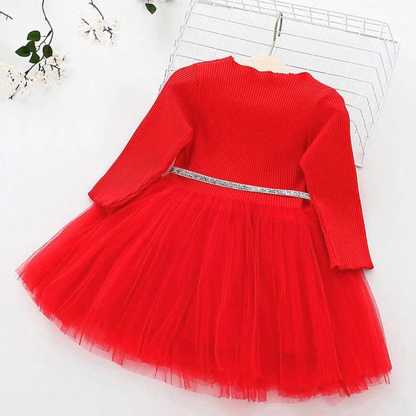 ⁦Girl Summer Dress, Girl Dress, One-Piece for Girls Kids(100-red, 100)⁩ - الصورة ⁦4⁩