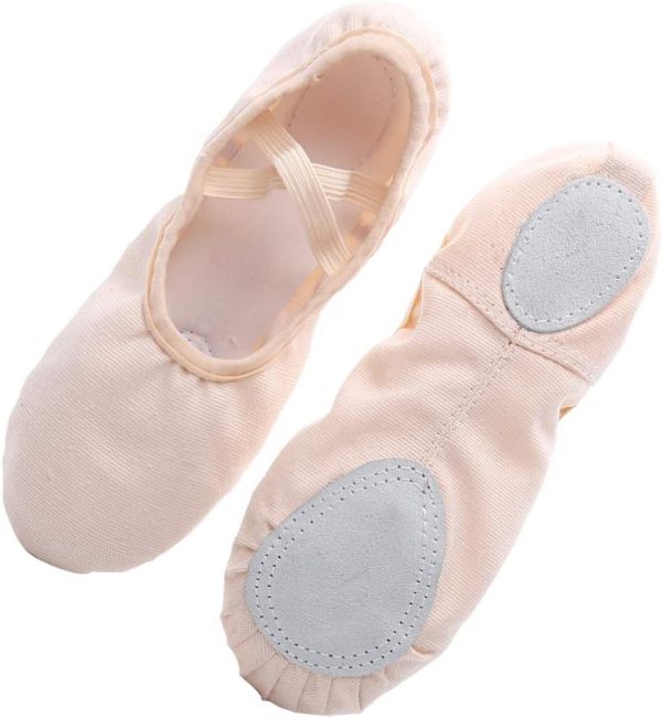 ⁦RAONISO 1 Pair PU Leather Ballet Shoes Cloth Ballet Full Sole Dance Shoes Yoga Shoes Gym Shoes for Kids Women Adults, 38 EU⁩ - الصورة ⁦3⁩