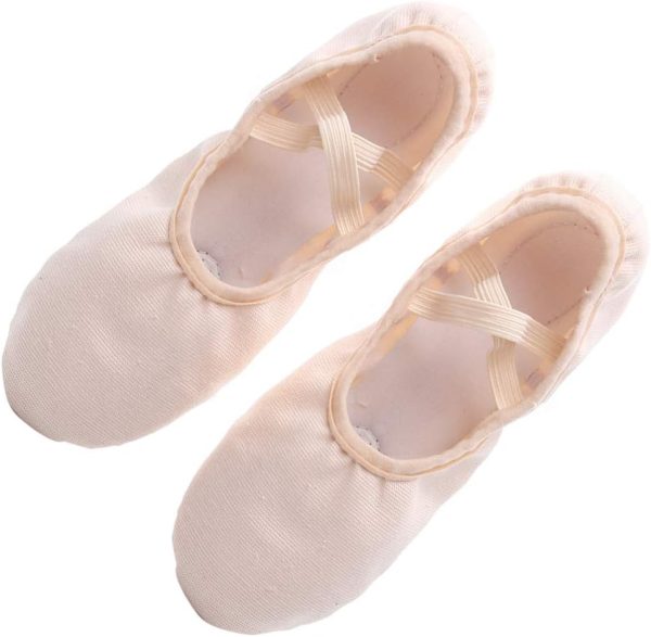 ⁦RAONISO 1 Pair PU Leather Ballet Shoes Cloth Ballet Full Sole Dance Shoes Yoga Shoes Gym Shoes for Kids Women Adults, 38 EU⁩ - الصورة ⁦7⁩