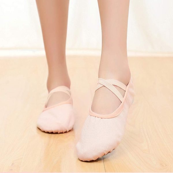 ⁦RAONISO 1 Pair PU Leather Ballet Shoes Cloth Ballet Full Sole Dance Shoes Yoga Shoes Gym Shoes for Kids Women Adults, 38 EU⁩ - الصورة ⁦8⁩