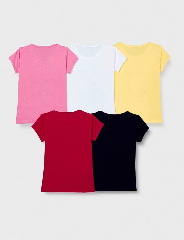 ⁦T2F girls Girls Tshirt T-Shirt (pack of 5)⁩ - الصورة ⁦3⁩