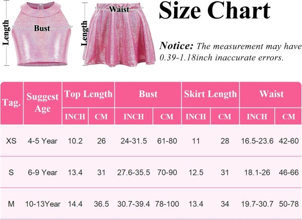 ⁦سيور طقم ملابس رقص لامعة للبنات مكون من قطعتين للتدريب على التشجيع، بلوزة قصيرة برقبة برباط وتنورة، ازياء ازياء اداء الهيب هوب⁩ - الصورة ⁦5⁩