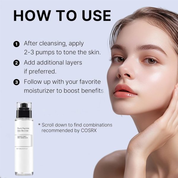 ⁦KASTWAVE 6X Peptide Collagen Booster Toner Serum, Niacinamide & Hyaluronic Acid Skin Renewal Boosting Facial Essence for All Skin Types, Korean Skin Care, Paraben Free, 150mL/5.07 Fl.Oz⁩ - الصورة ⁦3⁩