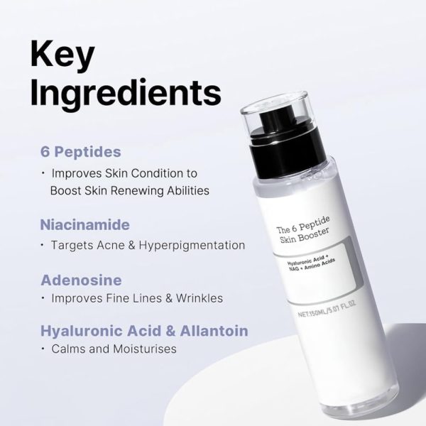 ⁦KASTWAVE 6X Peptide Collagen Booster Toner Serum, Niacinamide & Hyaluronic Acid Skin Renewal Boosting Facial Essence for All Skin Types, Korean Skin Care, Paraben Free, 150mL/5.07 Fl.Oz⁩ - الصورة ⁦4⁩