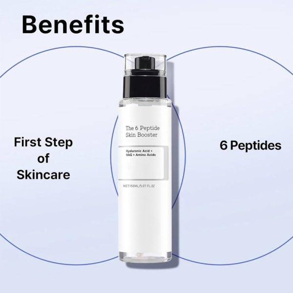 ⁦KASTWAVE 6X Peptide Collagen Booster Toner Serum, Niacinamide & Hyaluronic Acid Skin Renewal Boosting Facial Essence for All Skin Types, Korean Skin Care, Paraben Free, 150mL/5.07 Fl.Oz⁩ - الصورة ⁦5⁩