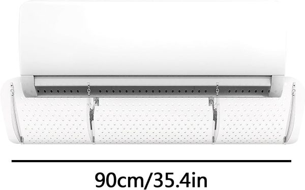 ⁦عاكس مكيف الهواء من صني بيا، غطاء شفاف مضاد للنفخ المباشر، زاوية تركيب بدون فتحة قابلة للتعديل للمنزل والمكتب 60-90 سم⁩ - الصورة ⁦5⁩