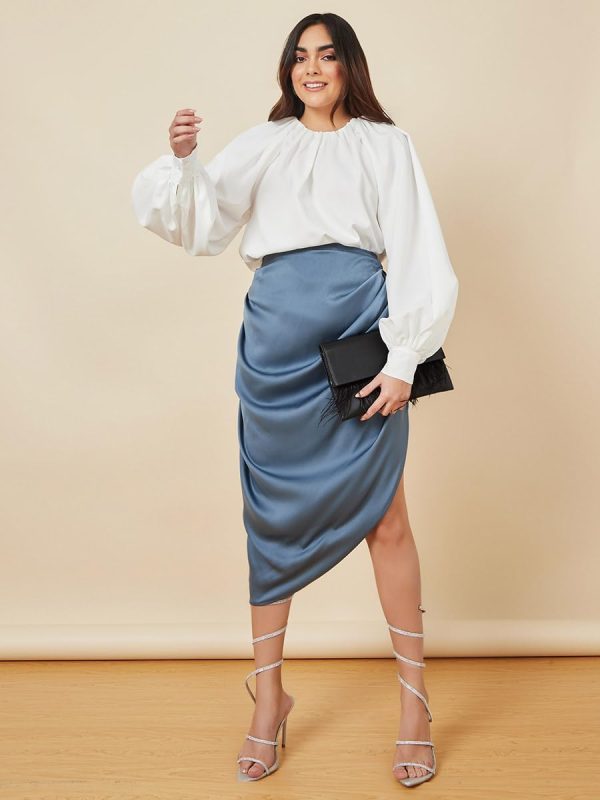 ⁦Styli Women Balloon Sleeve Relaxed Fit Blouse⁩ - الصورة ⁦3⁩