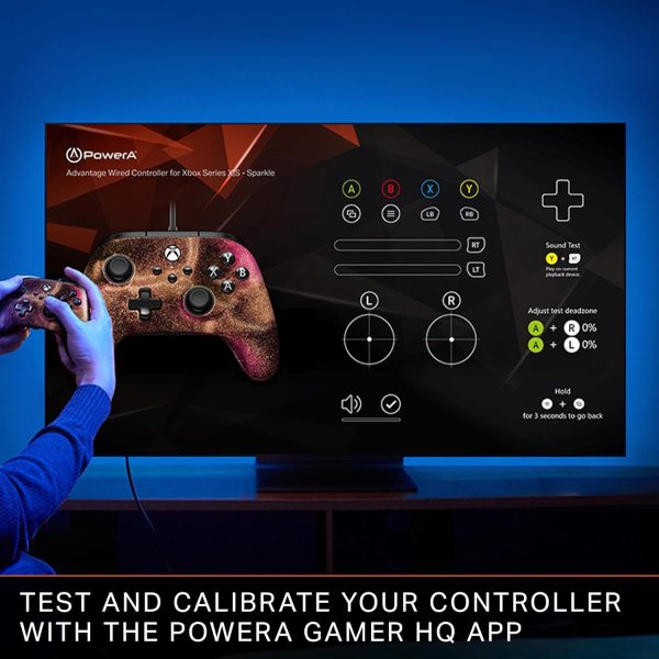 ⁦PowerA Advantage Wired Controller for Xbox Series X|S with Lumectra + RGB LED Strip - Black, RGB Xbox Controller with Detachable 10ft USB-C Cable, Customizable RGB Lighting, Mappable Buttons, Trigger⁩ - الصورة ⁦7⁩