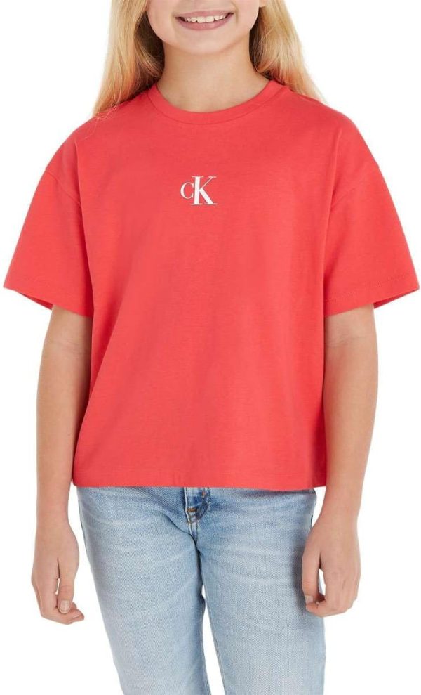 ⁦Calvin Klein Jeans Girls S/S T-Shirts T-Shirt⁩ - الصورة ⁦4⁩