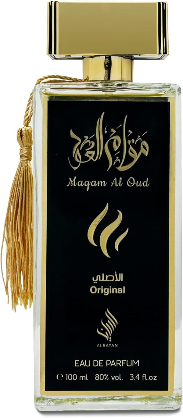 ⁦عطر عود المقام للرجال والنساء برائحة الخشب والفانيليا والحمضيات بلمسة شرقية ناعمة وتدوم طويلًا من وسم الريان - صنع في السعودية - 100 مل⁩ - الصورة ⁦2⁩