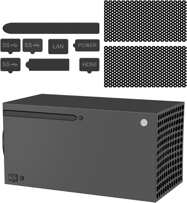 ⁦TNP Products Dust Cover for Xbox Series X - Protective Nets and Silicone Jack Stopper Dust Proof Kit, Guard Against Dust & Scratches - Port Covers for Xbox Series X Console⁩ - الصورة ⁦6⁩