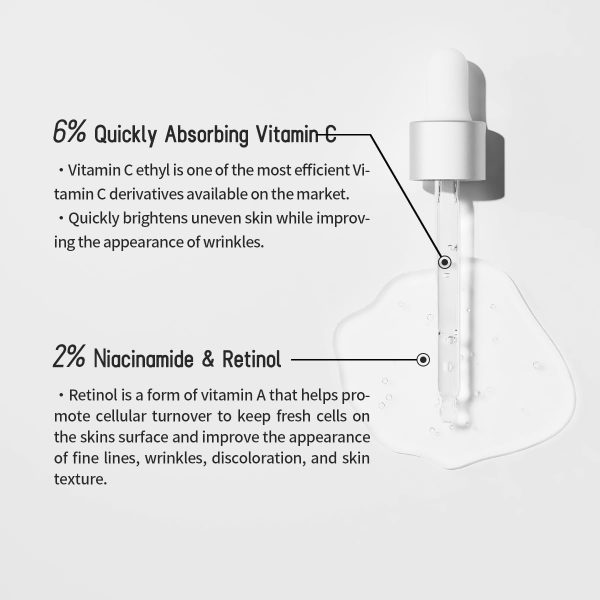 ⁦سيروم حمض الاسكوربيك الايثيلي من في سي فيتامين C 6% 28 مل مع النياسيناميد 2% والريتينول بوست لشد البشرة وتنشيطها هيكا كل الأنواع⁩ - الصورة ⁦6⁩