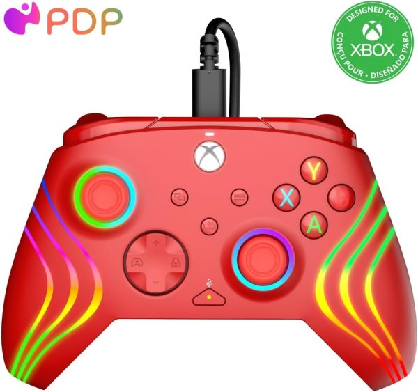 PDP Afterglow™ Wave Wired Controller: Red For Xbox Series X|S, Xbox One & Windows 10/11