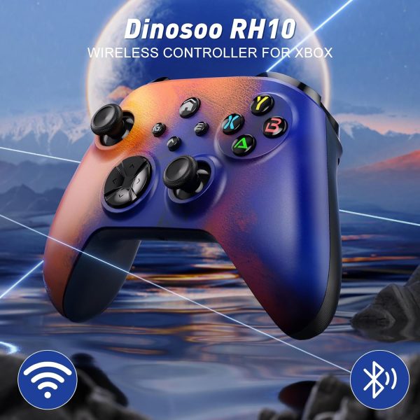 ⁦Dinosoo [Need to Upgrade] Wireless Controller for Xbox Series X/S/Xbox One/Xbox One S/One X Android/PC Steam Games, 4 Rumble Motors TURBO Function Headphone Jack Macro Function Oil Painting 010 RJ⁩ - الصورة ⁦3⁩