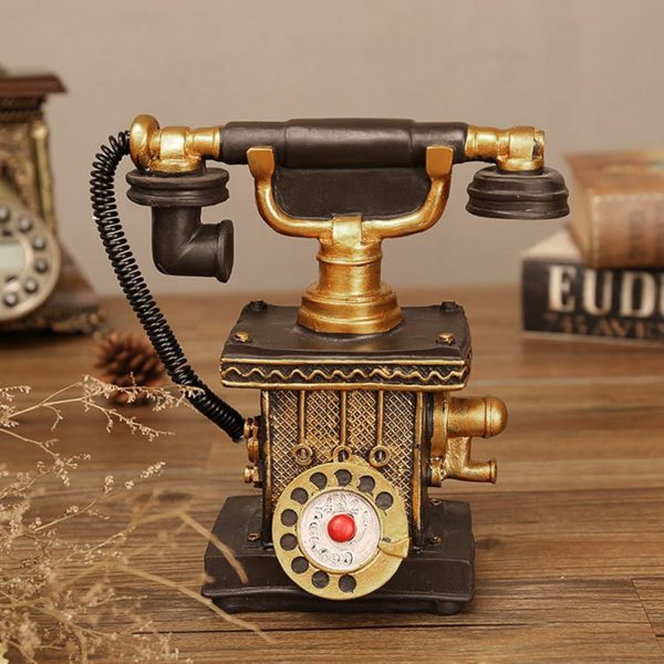 ⁦Retro Telephones Model, Decorative Fine Details Sturdy Vintage Telephone Model for Home (Genericpwmhe4319r-12)⁩ - الصورة ⁦5⁩