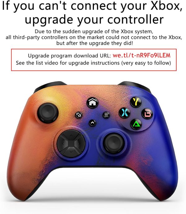 ⁦Dinosoo [Need to Upgrade] Wireless Controller for Xbox Series X/S/Xbox One/Xbox One S/One X Android/PC Steam Games, 4 Rumble Motors TURBO Function Headphone Jack Macro Function Oil Painting 010 RJ⁩ - الصورة ⁦2⁩