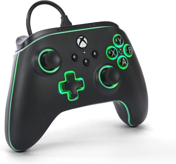 ⁦PowerA Advantage Wired Controller for Xbox Series X|S with Lumectra + RGB LED Strip - Black, RGB Xbox Controller with Detachable 10ft USB-C Cable, Customizable RGB Lighting, Mappable Buttons, Trigger⁩ - الصورة ⁦3⁩