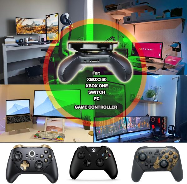 ⁦Uberwith 2 Pack Controller Desk Mount holder for Xbox Series X/S,Xbox Elite 1/2,Xbox One, Xbox 360,Switch Pro Controller with Strong Adhesive, Controller Stand Hanger Designed for Xbox (Black)⁩ - الصورة ⁦5⁩