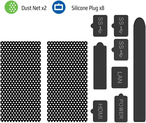 ⁦TNP Products Dust Cover for Xbox Series X - Protective Nets and Silicone Jack Stopper Dust Proof Kit, Guard Against Dust & Scratches - Port Covers for Xbox Series X Console⁩ - الصورة ⁦4⁩