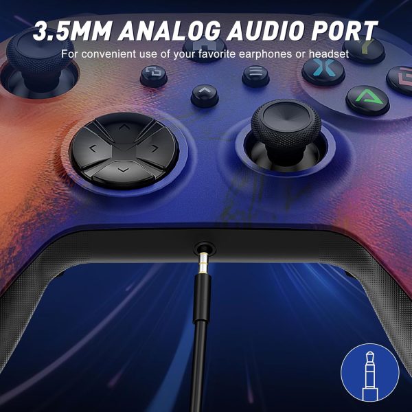 ⁦Dinosoo [Need to Upgrade] Wireless Controller for Xbox Series X/S/Xbox One/Xbox One S/One X Android/PC Steam Games, 4 Rumble Motors TURBO Function Headphone Jack Macro Function Oil Painting 010 RJ⁩ - الصورة ⁦8⁩