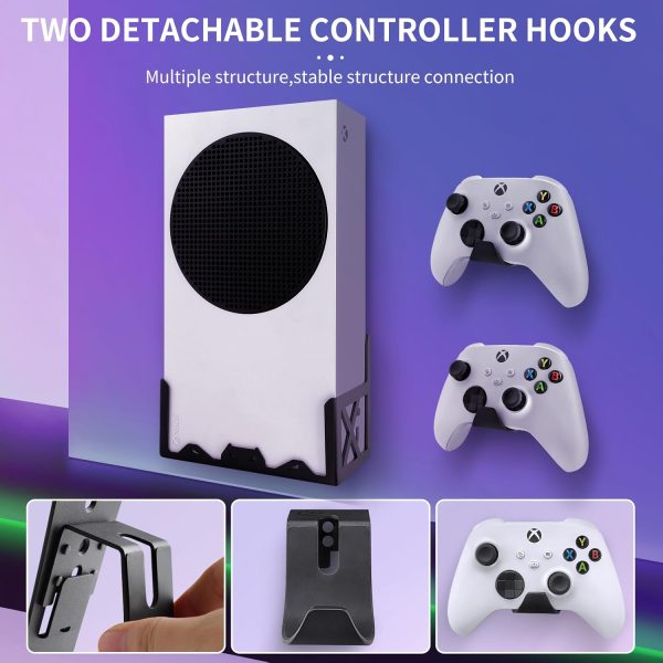 ⁦BracNova Wall Mount Kit for Xbox Series S Accessories with Detachable Controller Stand⁩ - الصورة ⁦4⁩