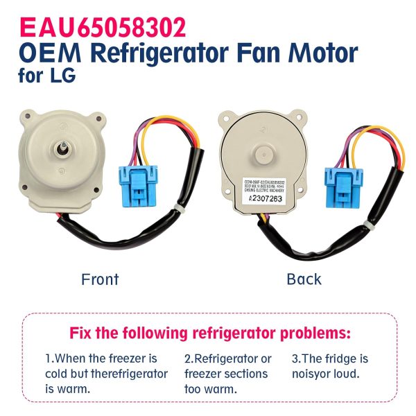 ⁦محرك مروحة ايفابورتور للثلاجة EAU65058302 (قطع او اي ام) ODM-056F-02 مناسب لفريزر ال جي⁩ - الصورة ⁦2⁩