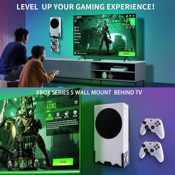 ⁦BracNova Wall Mount Kit for Xbox Series S Accessories with Detachable Controller Stand⁩ - الصورة ⁦6⁩