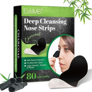 Blackhead Remover Pore Strips (80pcs), Deep Cleansing Charcoal Nose Strips, Effective Blackhead Remover for Oily Skin, Pore Cleansing Strips for Blackhead Control, Suitable for All Skin Types