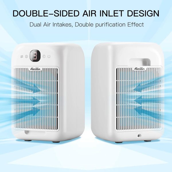 ⁦Aircillin Air Purifiers for Home Bedroom Up to 908 Sq Ft, Air Purifiers with HEPA Filter Aromatherapy,Turbo Boost Button, Sleep Mode, White⁩ - الصورة ⁦2⁩