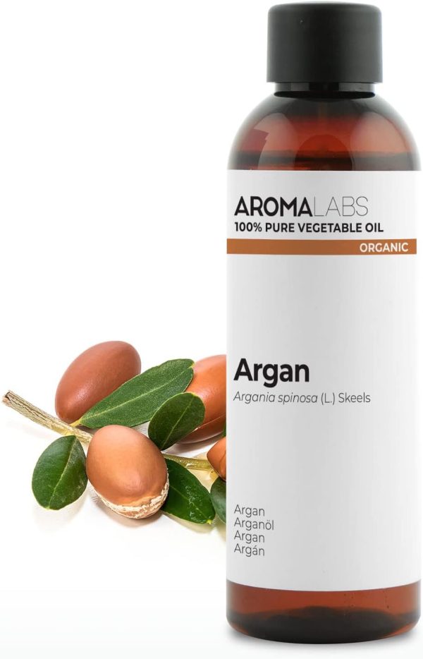 Aroma Labs ORGANIC - ARGAN Oil - 100mL - 100% Pure, Natural, Cold Pressed and Cosmos Certified - (French Brand)