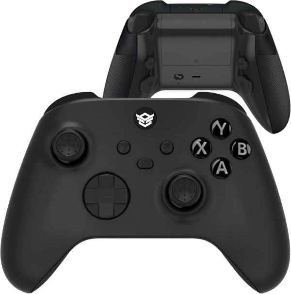 HEXGAMING ADVANCE Wireless Elite Controller for Xbox Series X & S, for Xbox One, and for Windows 7/8/10-4 Remappable Back Paddles - Hair Triggers - Black Labeled - No Battery Included