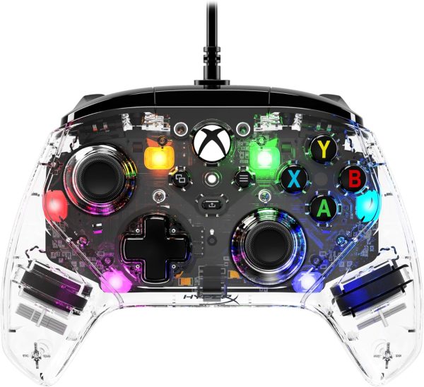 HyperX Clutch Gladiate RGB Gaming Controller for Xbox Series X|S Licensed by Xbox Full RGB Wired Clear