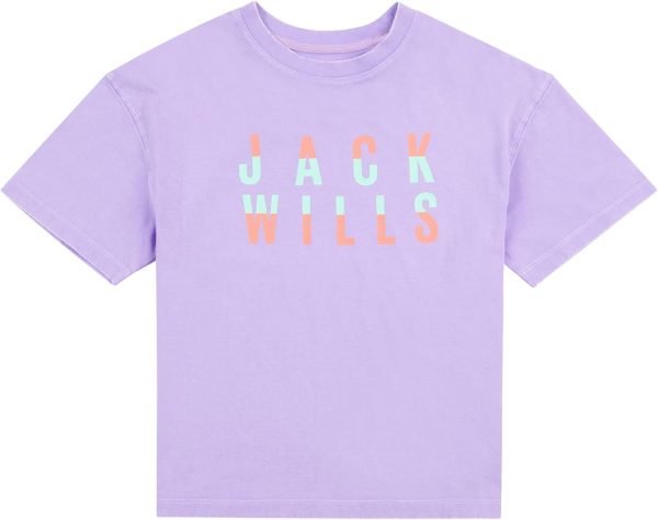 JACK WILLS Girls JWS5245804 Jack Wills Oversized Acid Wash T-Shirt