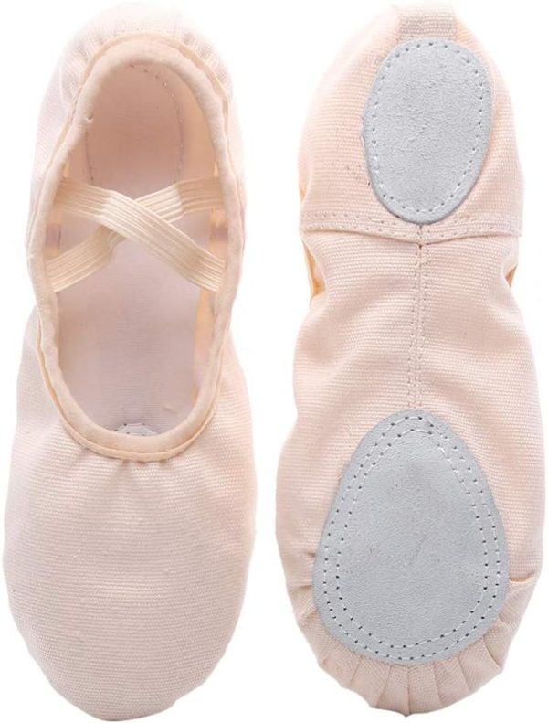 RAONISO 1 Pair PU Leather Ballet Shoes Cloth Ballet Full Sole Dance Shoes Yoga Shoes Gym Shoes for Kids Women Adults, 38 EU