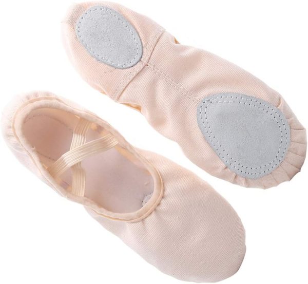 ⁦RAONISO 1 Pair PU Leather Ballet Shoes Cloth Ballet Full Sole Dance Shoes Yoga Shoes Gym Shoes for Kids Women Adults, 38 EU⁩ - الصورة ⁦2⁩