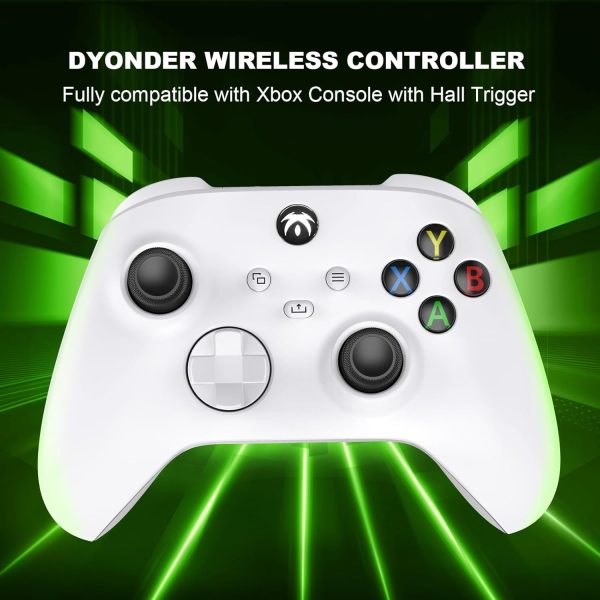 ⁦Wireless Controller 2.4GHZ Compatible with Xbox One,Xbox Series X/S,Xbox One X/S,PC Windows 7/8/10,Game Controller,Wireless Gamepad with Share Button/3.5mm Headphone Jack/2.4GHZ Adapter(White)⁩ - الصورة ⁦2⁩