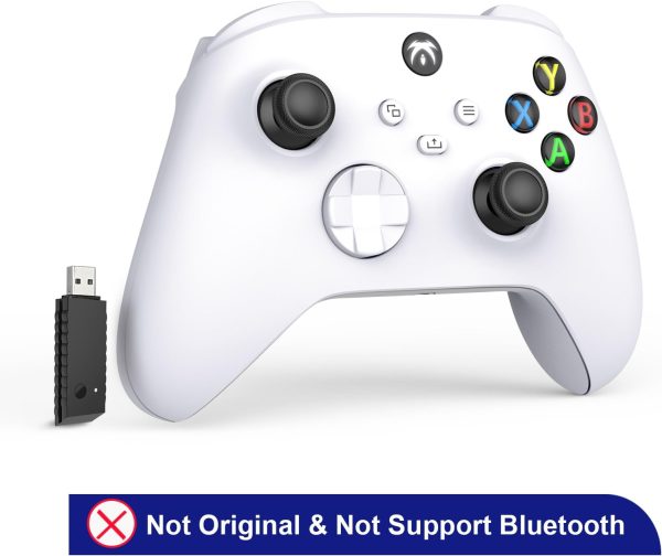 Wireless Controller 2.4GHZ Compatible with Xbox One,Xbox Series X/S,Xbox One X/S,PC Windows 7/8/10,Game Controller,Wireless Gamepad with Share Button/3.5mm Headphone Jack/2.4GHZ Adapter(White)