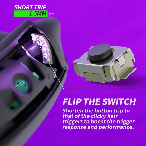 ⁦eXtremeRate Flexor Clicky Rubberized Side Rail Panels Trigger Stop Kit for Xbox Series X & S Controller, Diamond Textured Chameleon Purple Blue Ergonomic Trigger Stopper Handle Grips for Xbox Core⁩ - الصورة ⁦5⁩