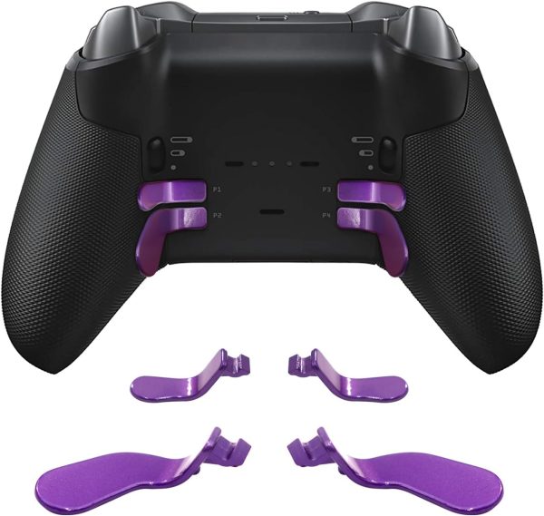 ⁦اي-مودز جيمنغ ازرار زناد بديلة على شكل حرف D لذراع تحكم Xbox Elite سلسلة 2 موديل 1797 وسلسلة ايليت 2 كور ووحدة تحكم Xbox Elite موديل 1698 (4+2 - ارجواني)⁩ - الصورة ⁦4⁩