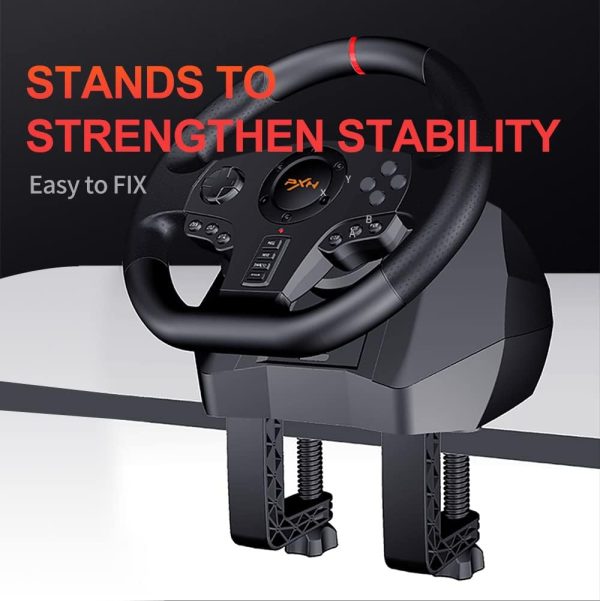 ⁦PXN PC Racing Wheel, V900 Universal Usb Car Sim 270/900 degree Race Steering Wheel with Pedals for Xbox, One,Xbox Series X/S, PS3, PS4, Switch,Android TV، من بي اكس ان، رمادي⁩ - الصورة ⁦5⁩
