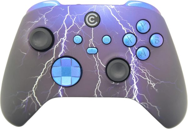 Designer Series Custom Wireless Controller for PC, Windows, Xbox Series X/S & Xbox One - Multiple Designs Available (Stormy Skies w/Chameleon Inserts)