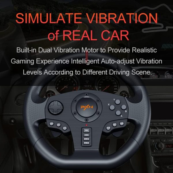 ⁦PXN PC Racing Wheel, V900 Universal Usb Car Sim 270/900 degree Race Steering Wheel with Pedals for Xbox, One,Xbox Series X/S, PS3, PS4, Switch,Android TV، من بي اكس ان، رمادي⁩ - الصورة ⁦4⁩