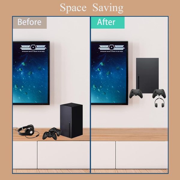 ⁦STORAGBT Wall Mount for Xbox Series S/Series X /One S/PS5 (with charging cable)⁩ - الصورة ⁦4⁩