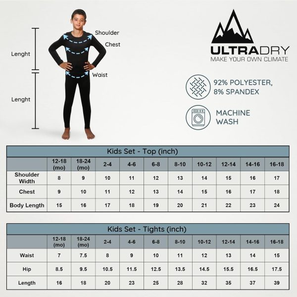 ⁦طقم ملابس داخلية حرارية للاطفال من اوت لاند، ببطانة من الصوف فائق النعومة خفيف الوزن، مكون من فيست وبنطلون داخلي⁩ - الصورة ⁦5⁩